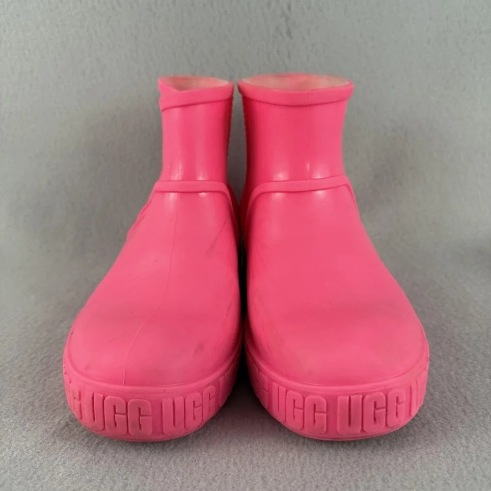 UGG Drizlita Rain Boots Kids 5 Pink Waterproof Rubber Ankle Logo‎